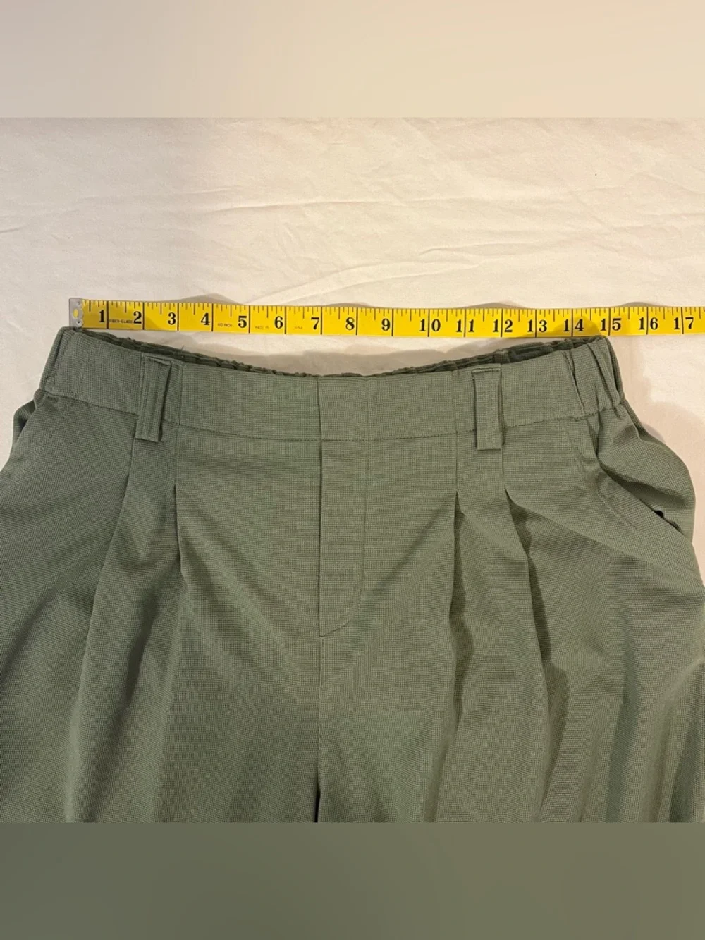 Halara Flex High Waisted Pocket Wide Leg Waffle Work Pants Olive Large - Picture 8 of 11